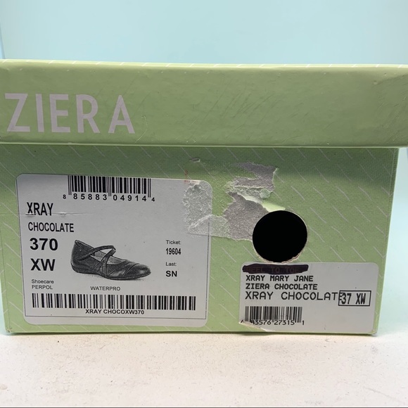Ziera Chocolate Xray Mary Janes 37 XW 6.5-7 - Picture 6 of 8